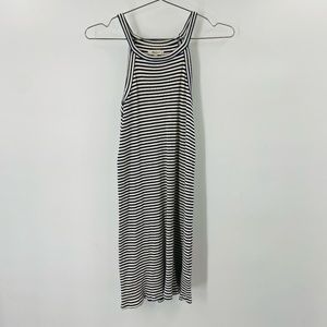 Madewell Sleeveless Ribbed Knit Dress Stretch Navy White Size XXS